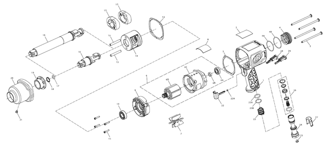 Diagram Diagram and Parts List for IR2146QIMAX-3  Ingersoll Rand Wrench